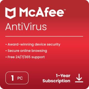 McAfee Antivirus (Global Product) | 1 PC, 1 Years | PC/Mac/Android/iOS