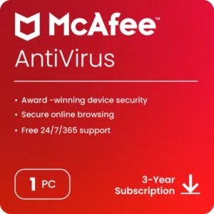 McAfee Antivirus 1Pc 3Year