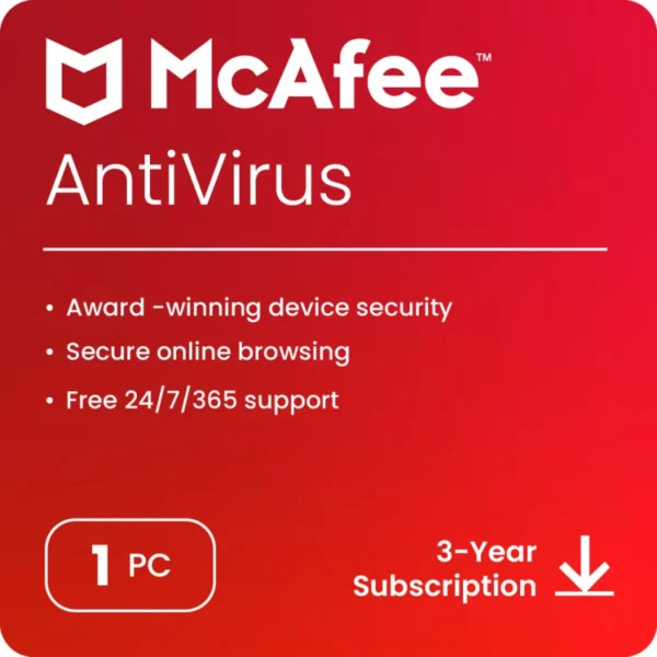 McAfee Antivirus 1Pc 3Year