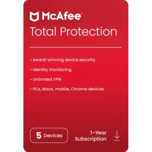 McAfee Total Protection 5 Device 1 Year